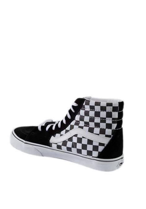 Black ì/white sk8 check sneaker VANS | VN0A32QGHRK1SK8-HI-HRK1